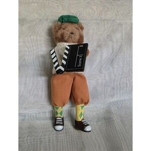 Vintage‎ Russ Berrie Director Bear Figurine Ornament Scene 1 Film Clapper Argyle